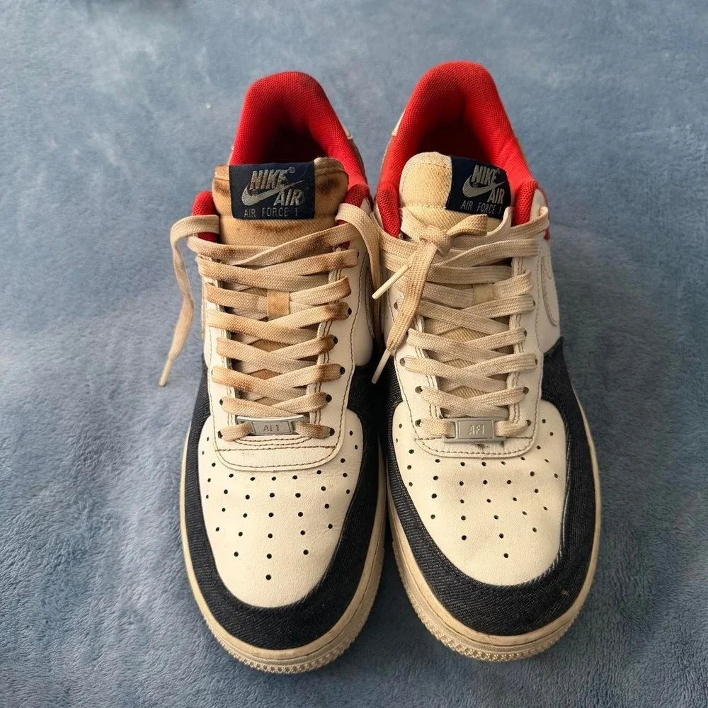 Nike Air Force 1 '07 LX 'USA Denim' Red White Blue Shoes Men's Size 8.5